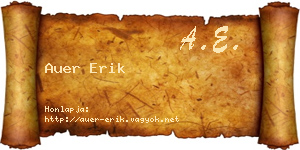 Auer Erik névjegykártya